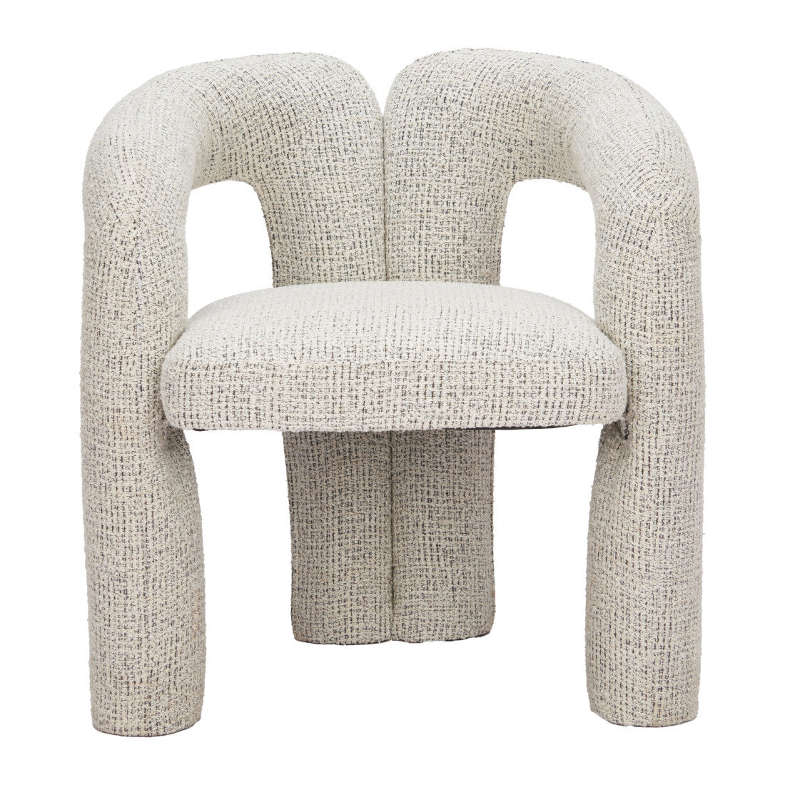 Gray Upholstery And Solid Wood Open Back Dining Arm Chair