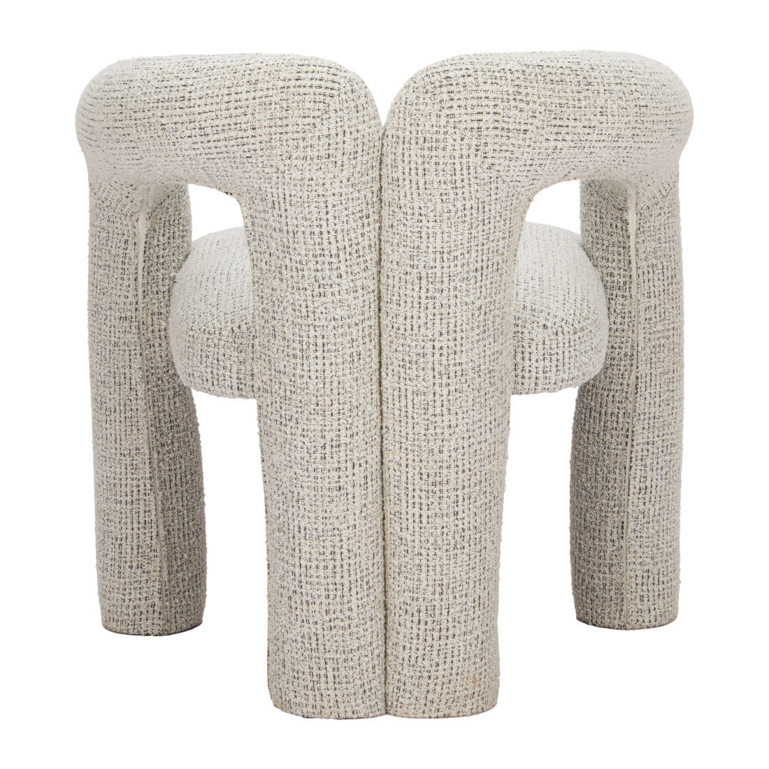 Gray Upholstery And Solid Wood Open Back Dining Arm Chair