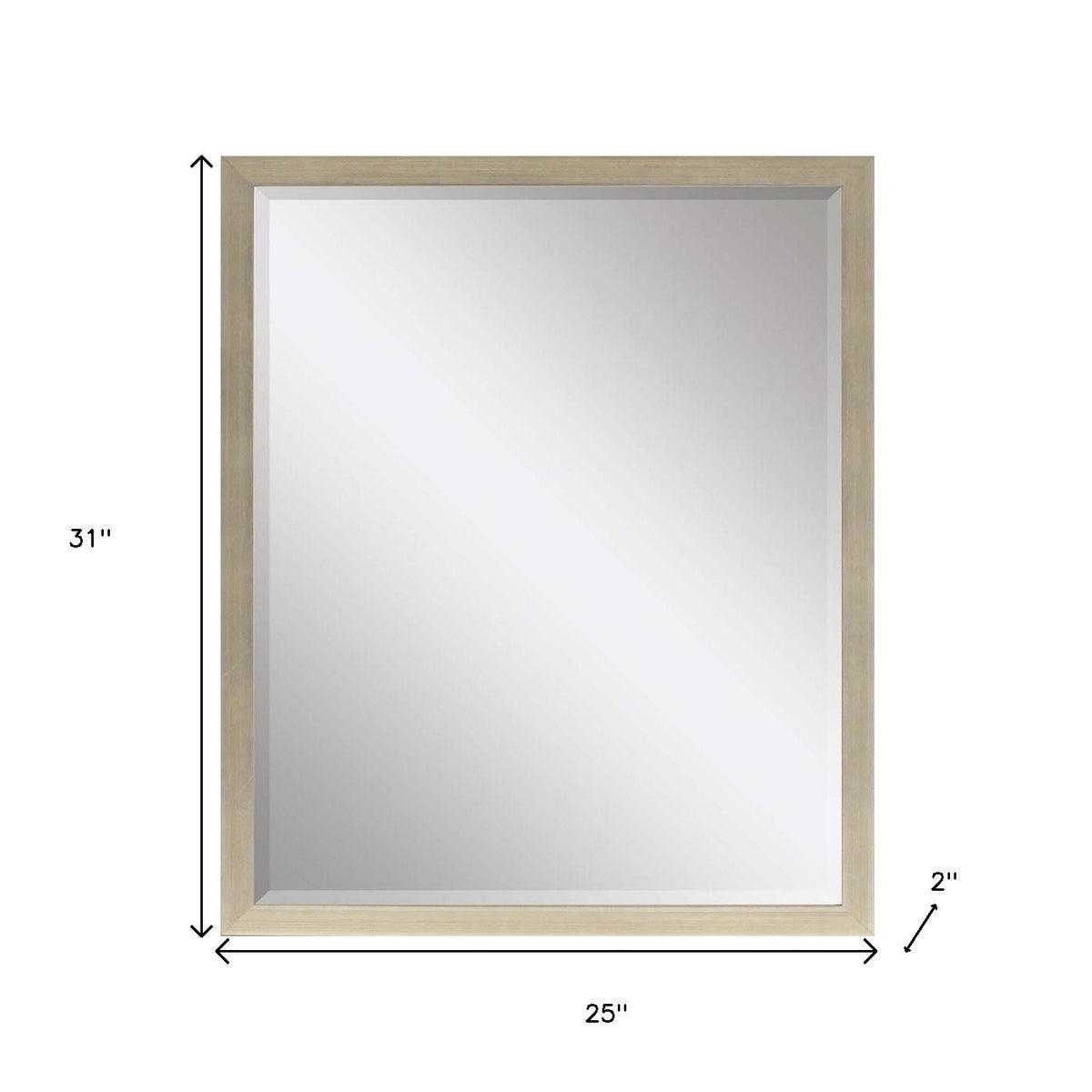 31" Silver Wood Accent Mirror