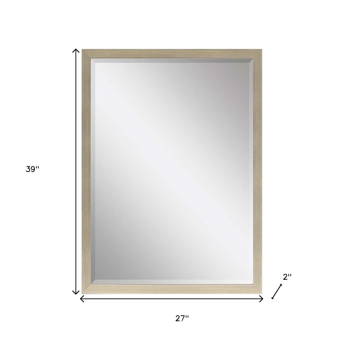 39" Silver Solid Wood Framed Accent Mirror