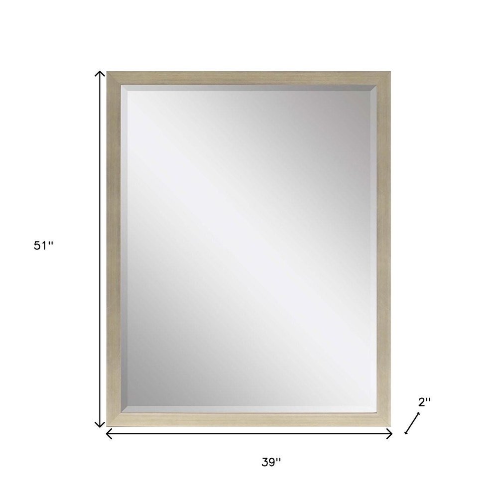 51" Silver Wood Accent Mirror