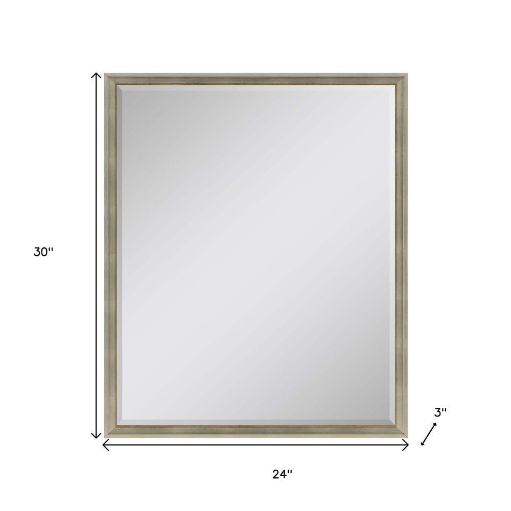 30" Silver Wood Accent Mirror