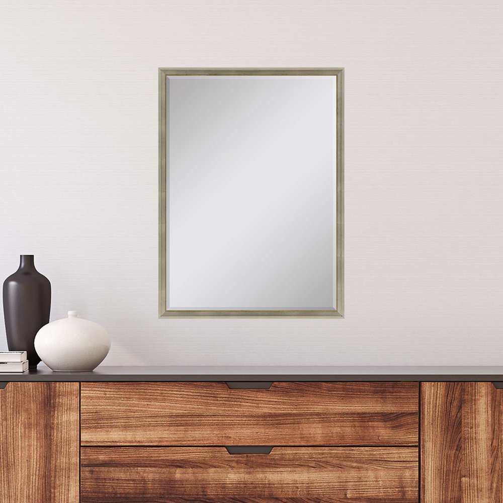 38" Silver Wood Accent Mirror