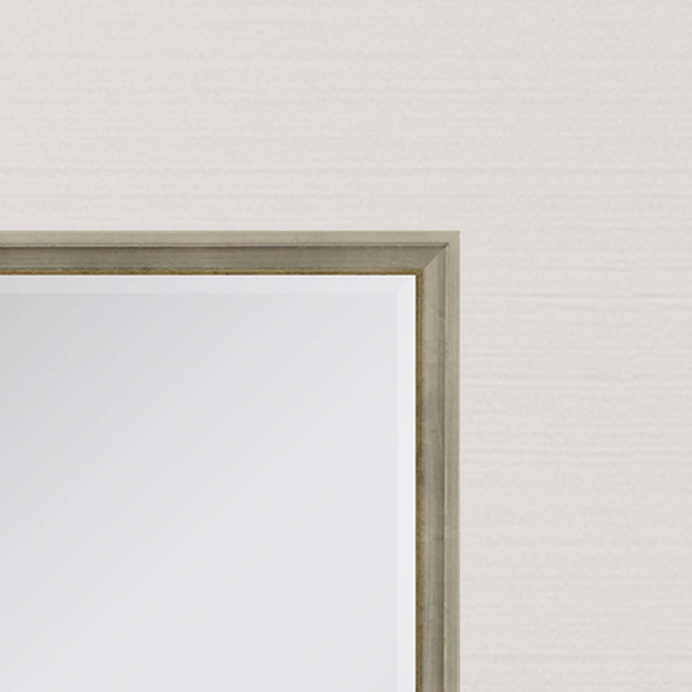 38" Silver Wood Accent Mirror