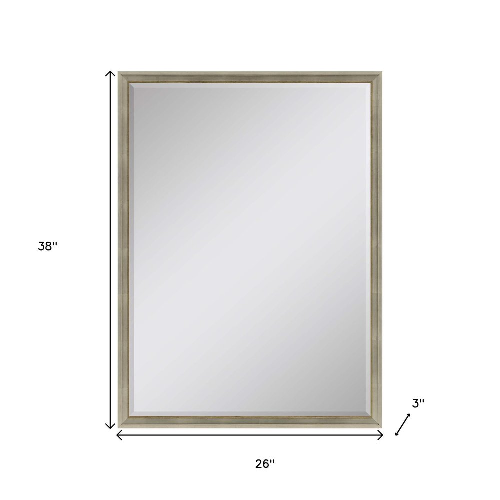38" Silver Wood Accent Mirror