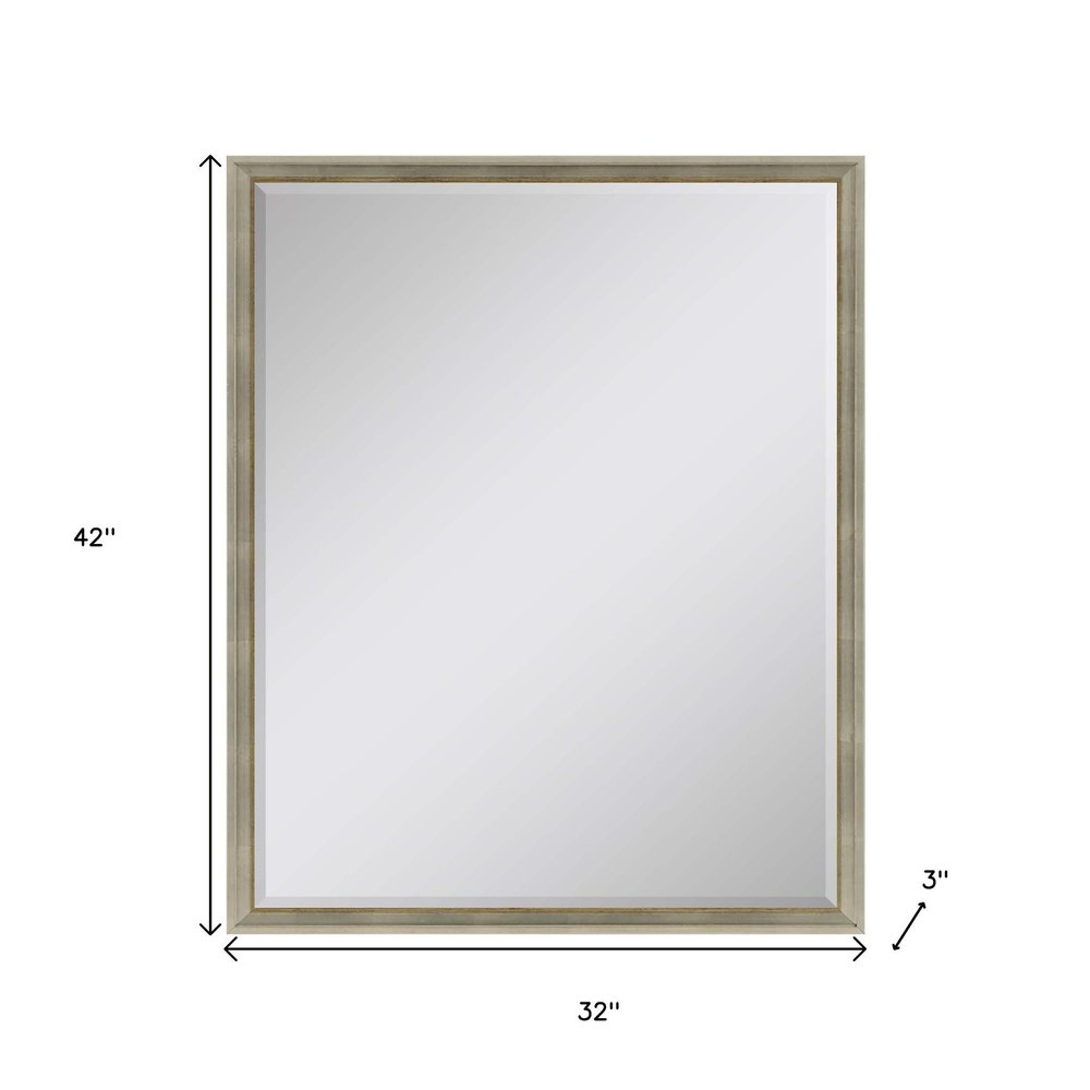 42" Silver Wood Accent Mirror