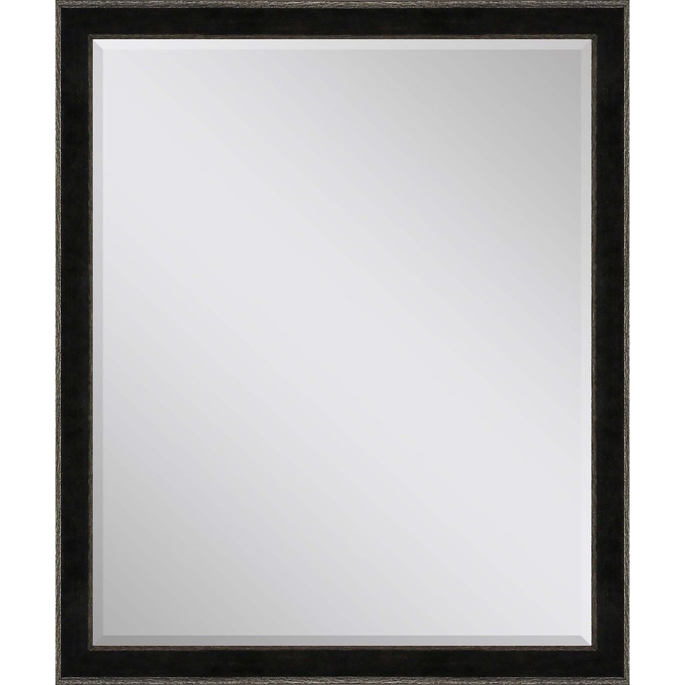 32" Dark Brown Wood Accent Mirror