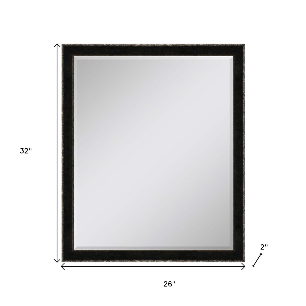 32" Dark Brown Wood Accent Mirror