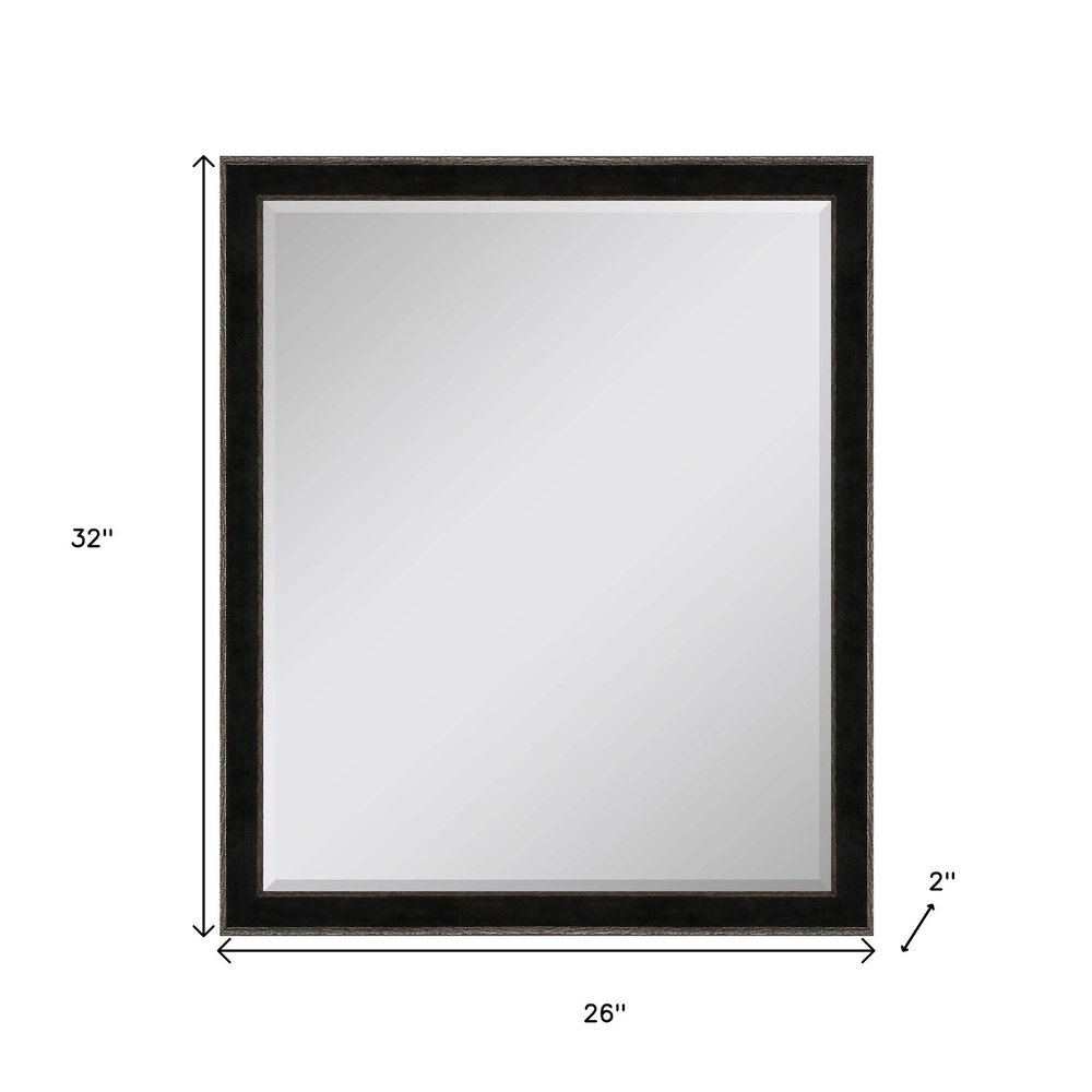 32" Dark Brown Wood Accent Mirror