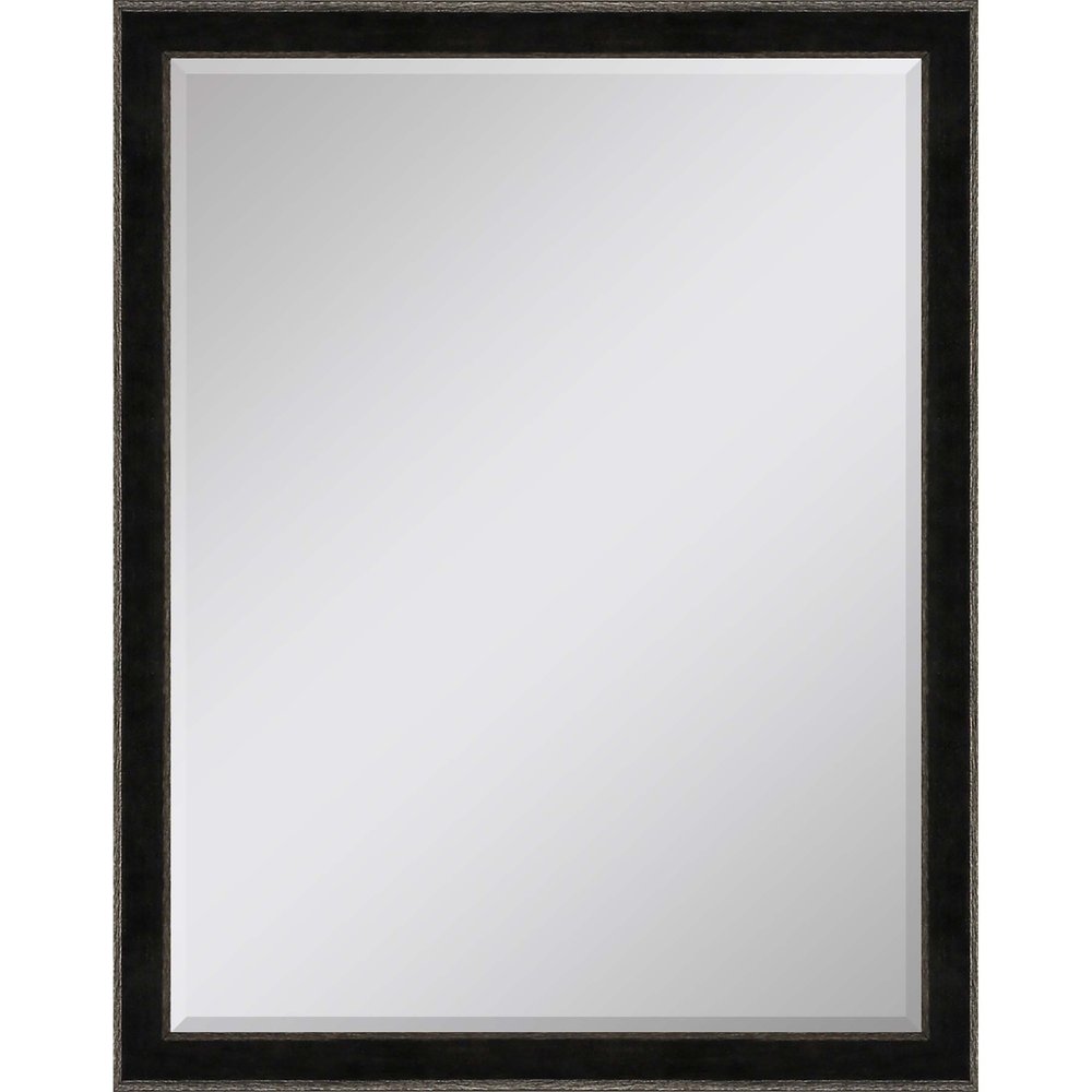 44" Dark Brown Wood Accent Mirror