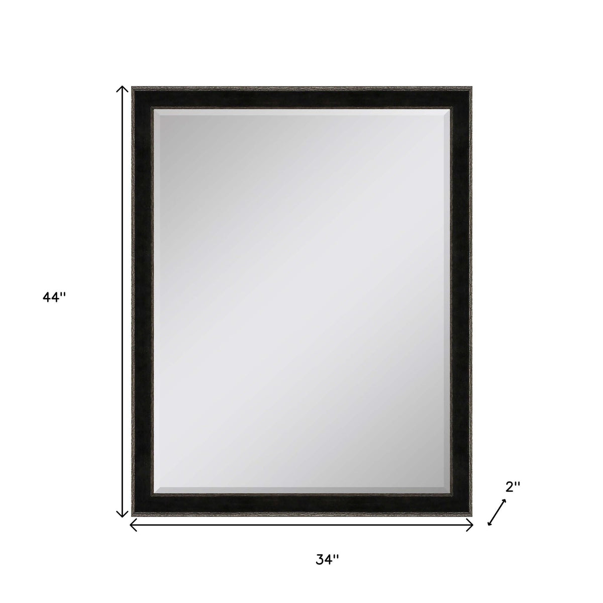 44" Dark Brown Wood Accent Mirror