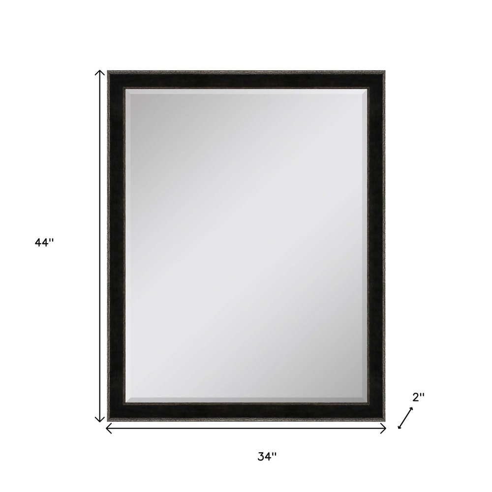 44" Dark Brown Wood Accent Mirror