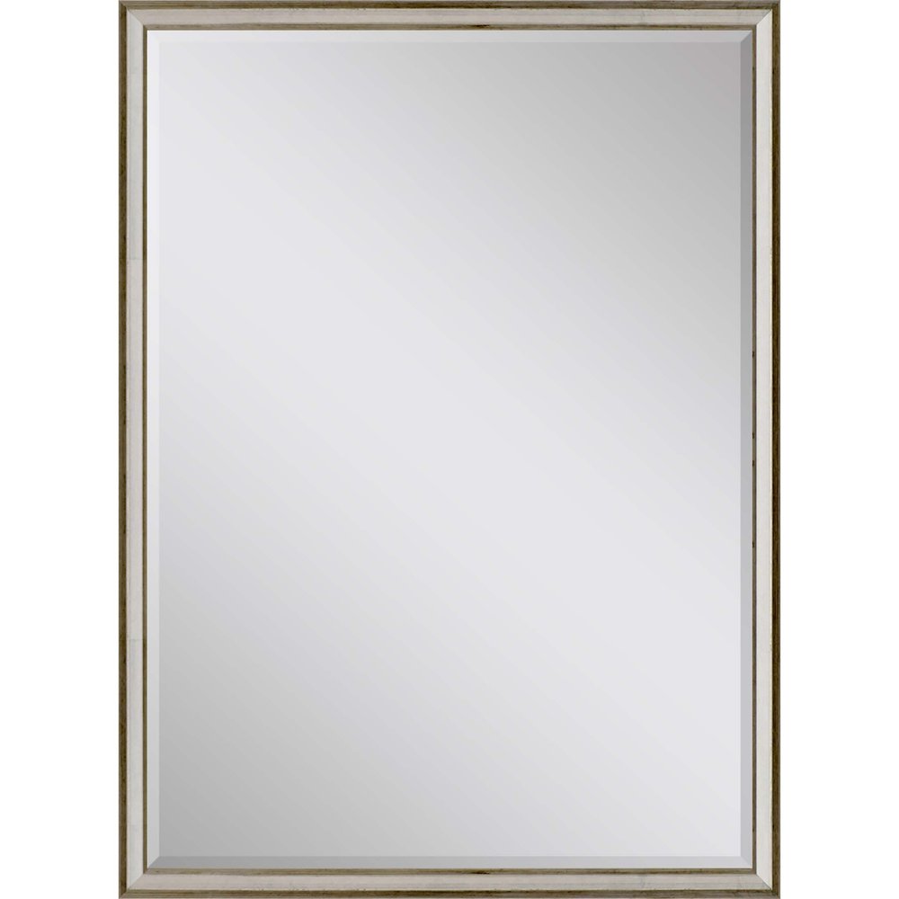 38" Silver Wood Accent Mirror