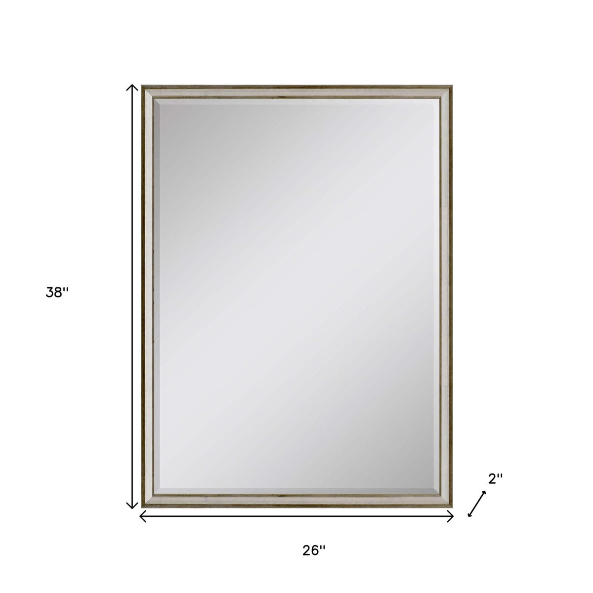 38" Silver Wood Accent Mirror