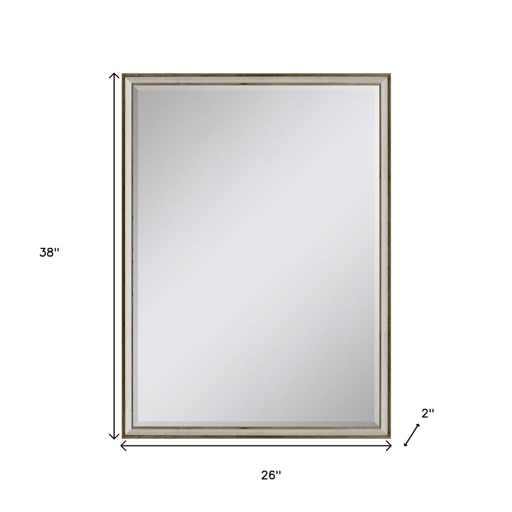 38" Silver Wood Accent Mirror
