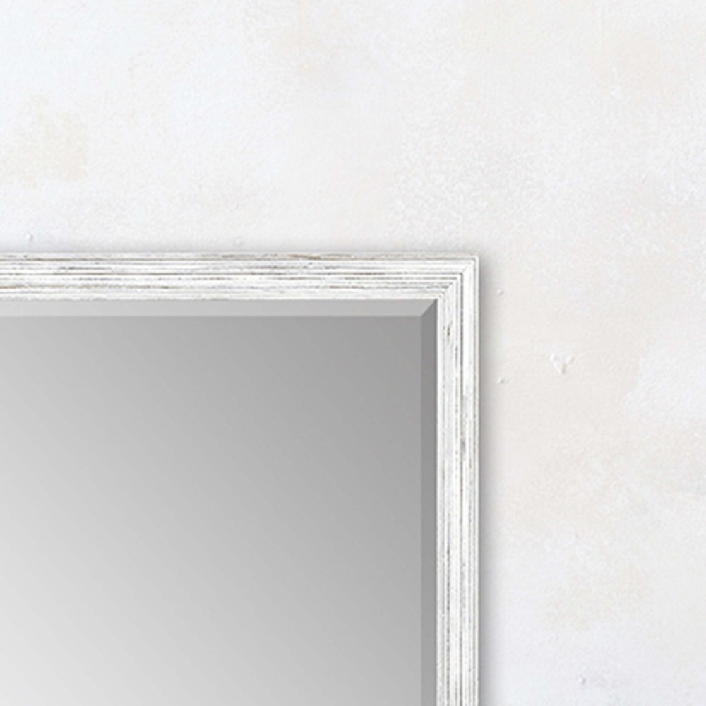 31" White Wood Accent Mirror