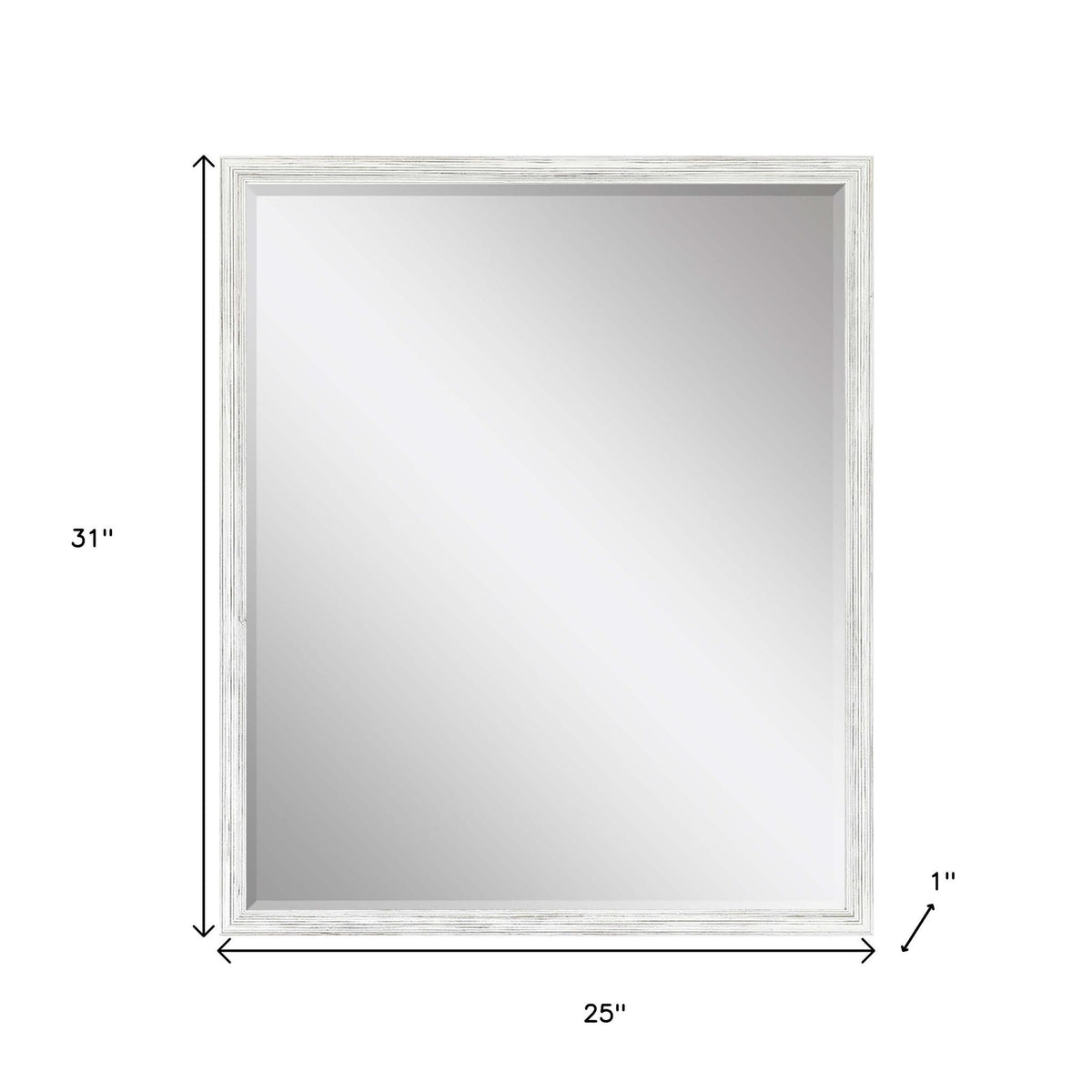 31" White Wood Accent Mirror