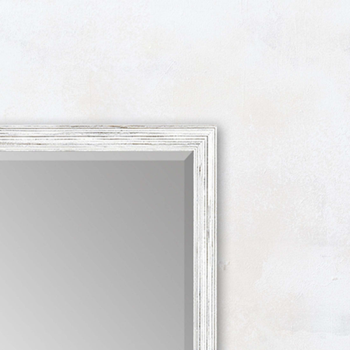 39" White Wood Accent Mirror