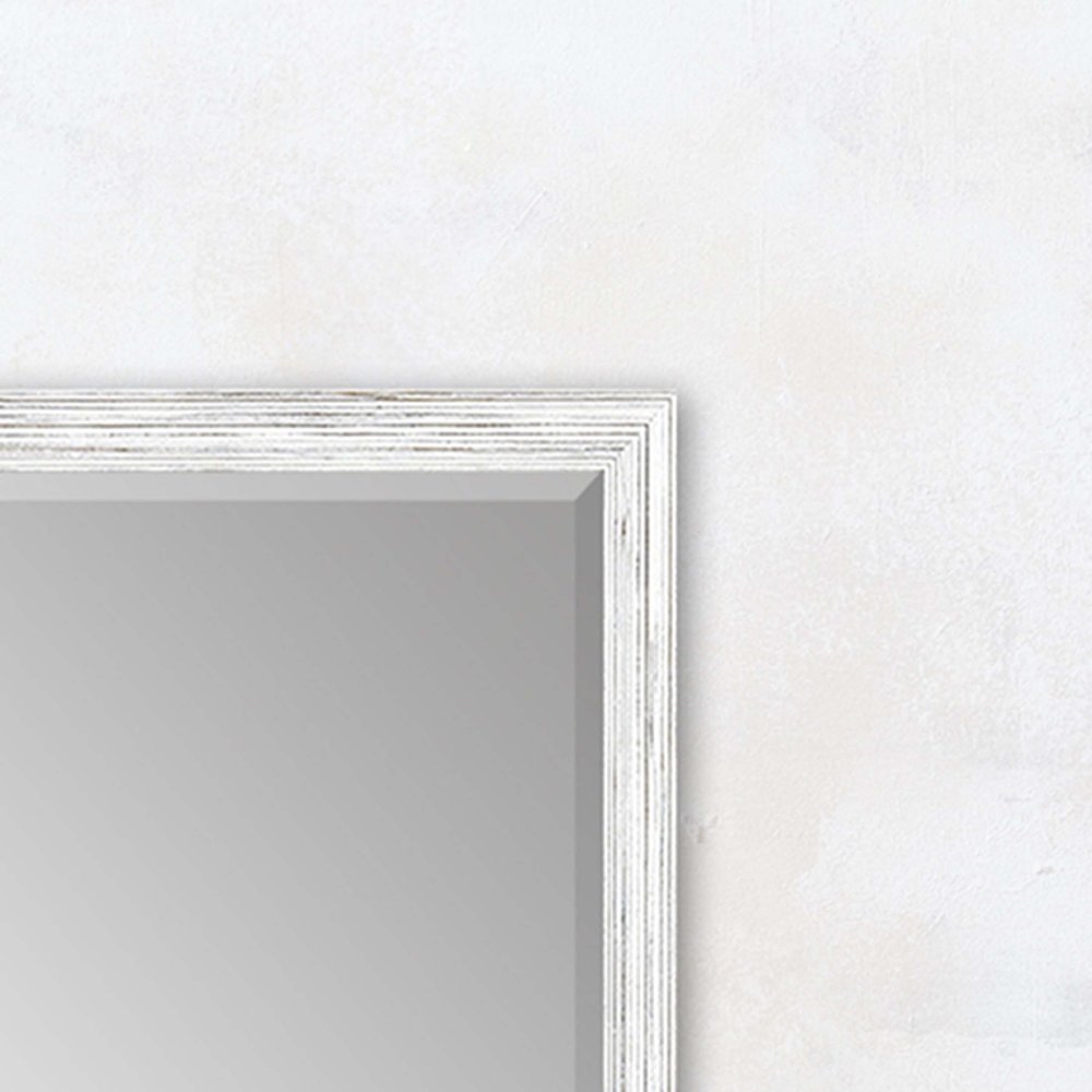 39" White Wood Accent Mirror