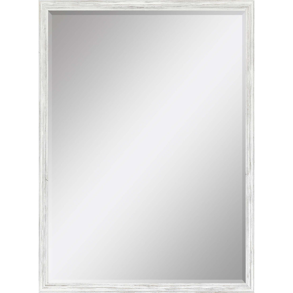39" White Wood Accent Mirror