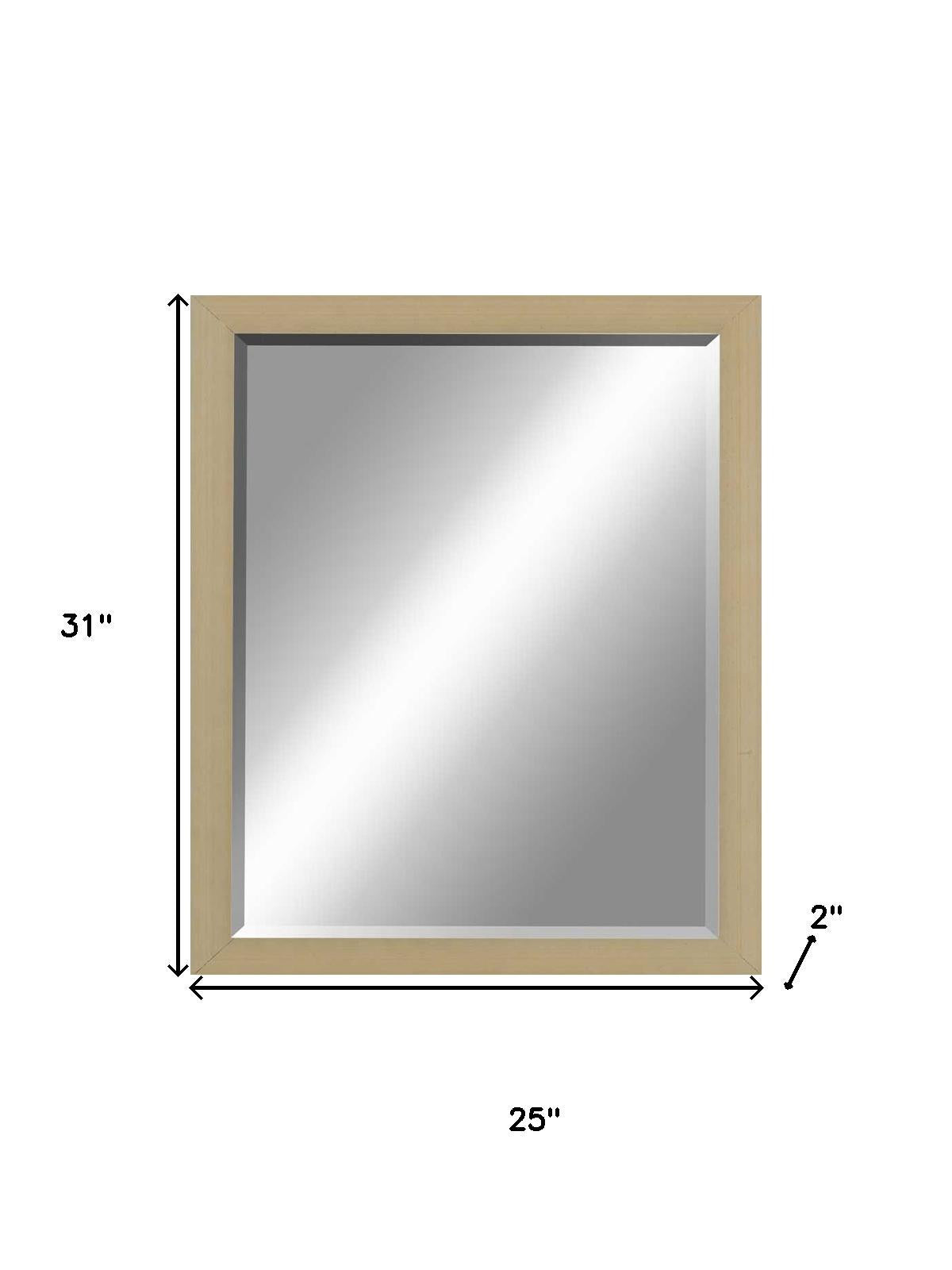 31" Silver Wood Accent Mirror