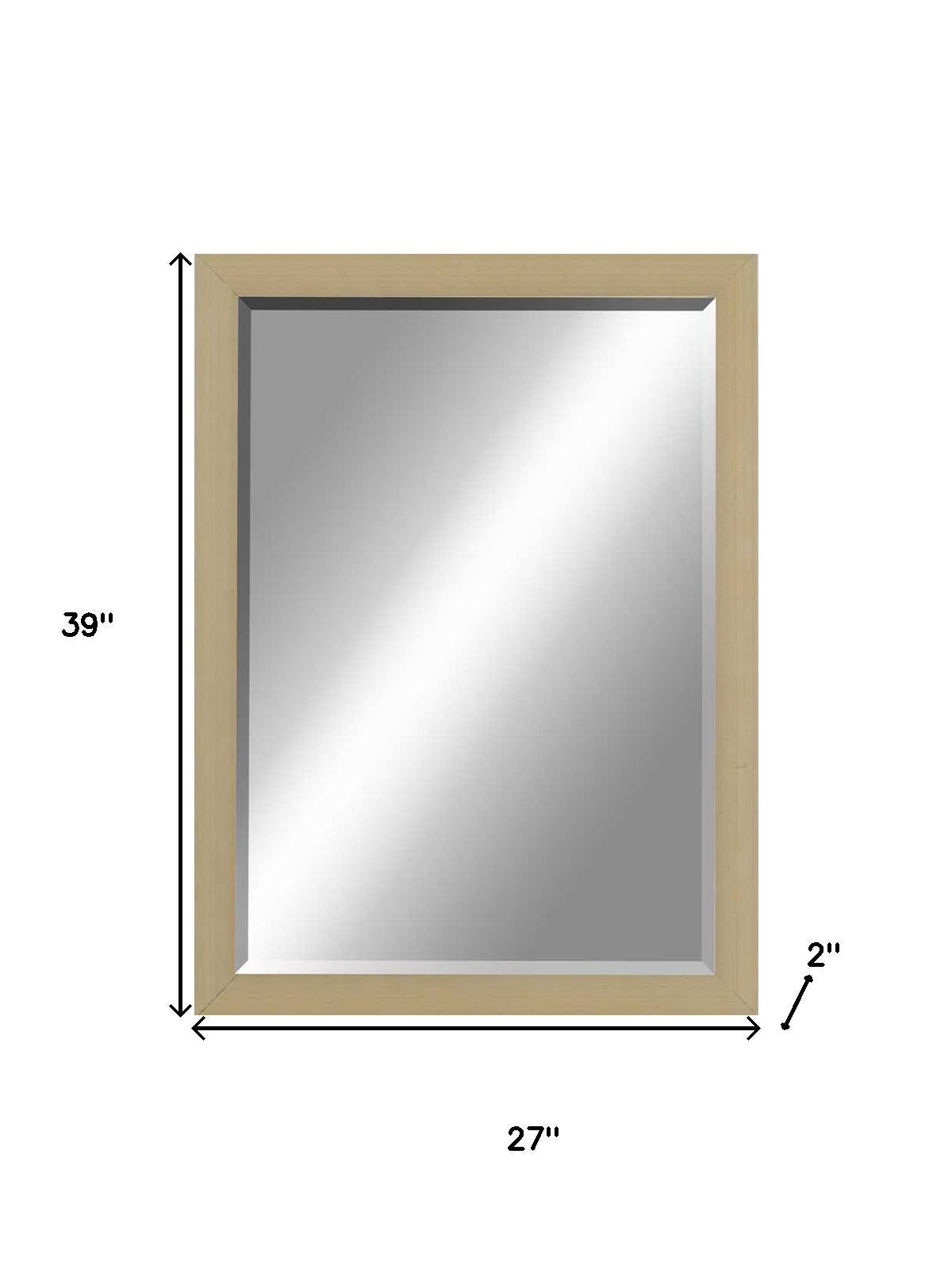 39" Silver Solid Wood Framed Accent Mirror