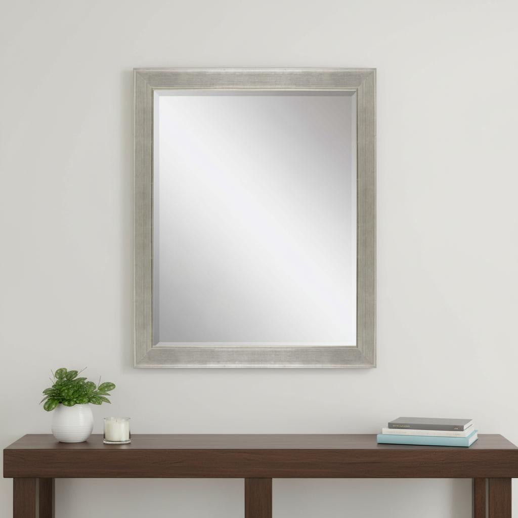 45" Silver Solid Wood Framed Accent Mirror