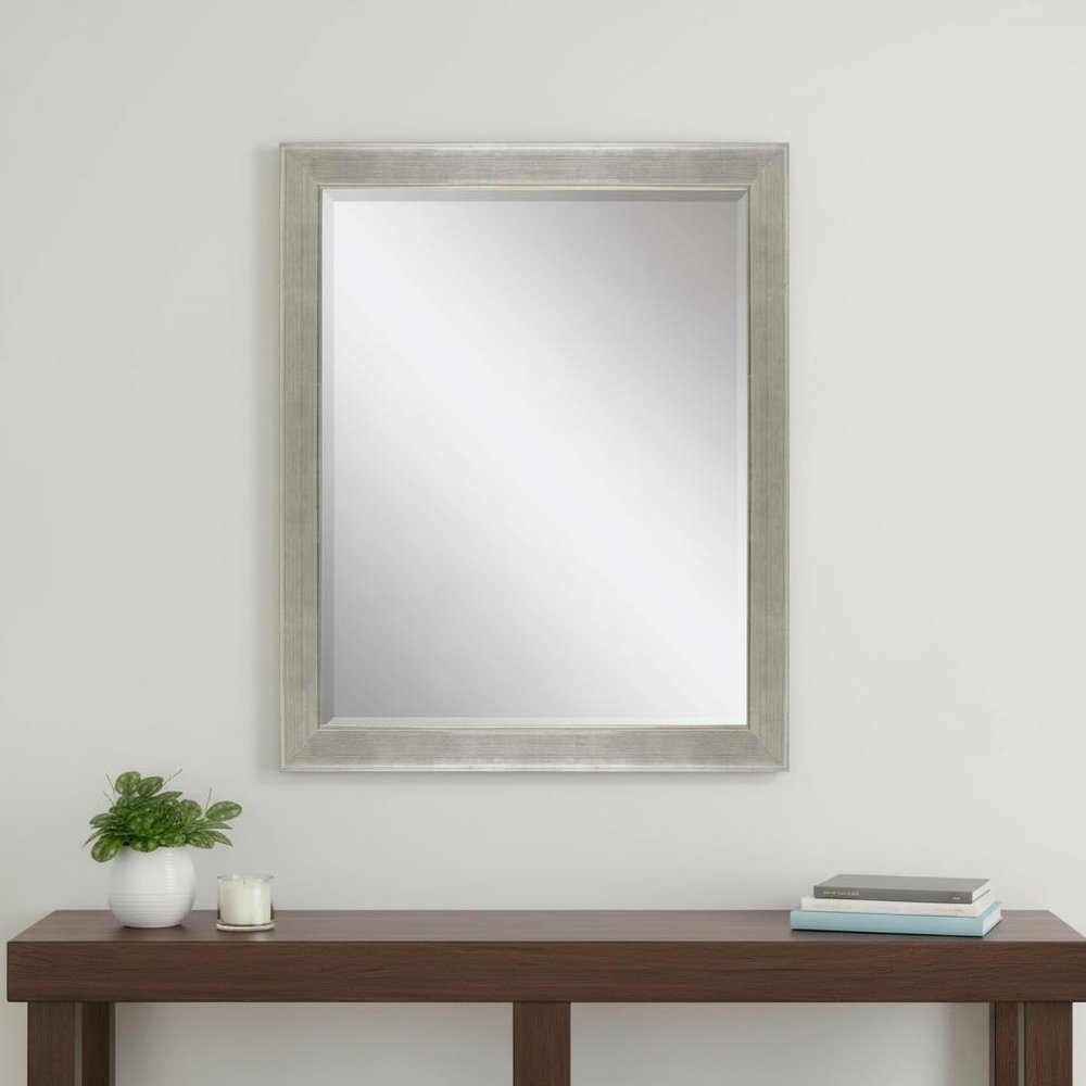 45" Silver Solid Wood Framed Accent Mirror