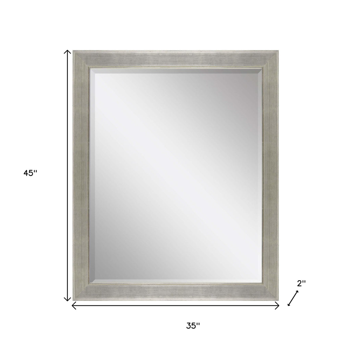 45" Silver Solid Wood Framed Accent Mirror