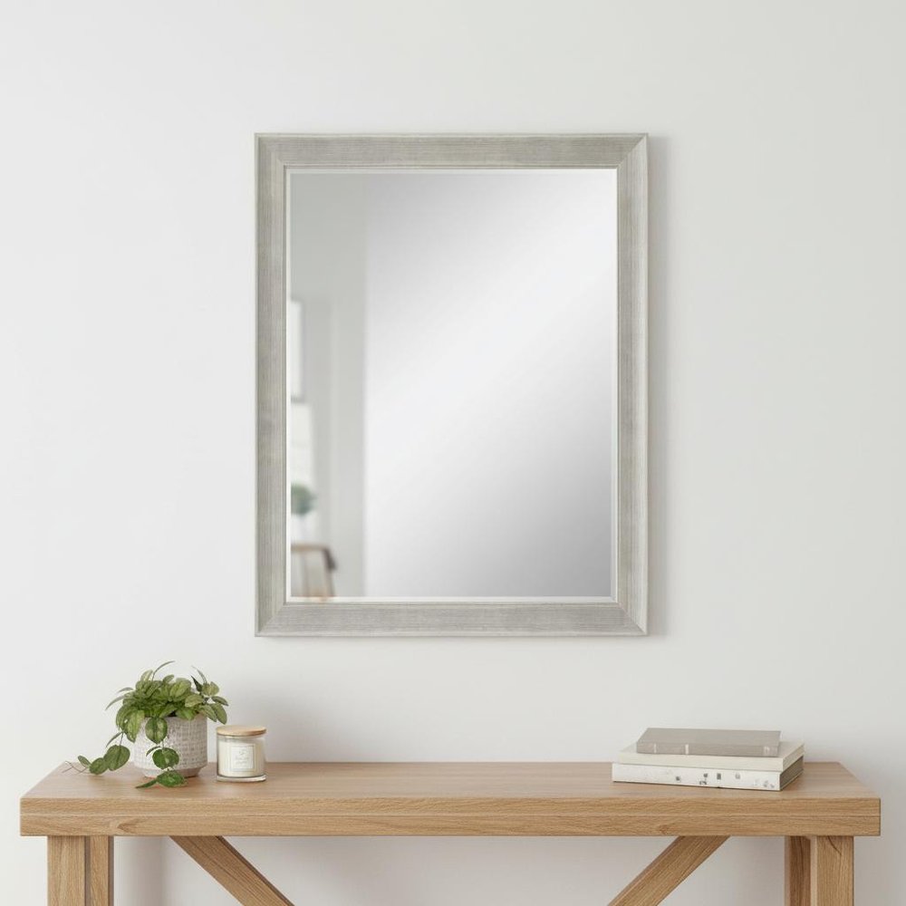 53" Silver Solid Wood Framed Accent Mirror