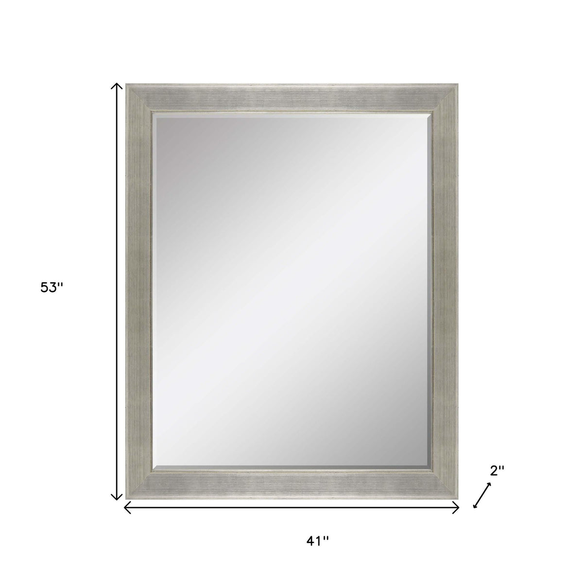 53" Silver Solid Wood Framed Accent Mirror