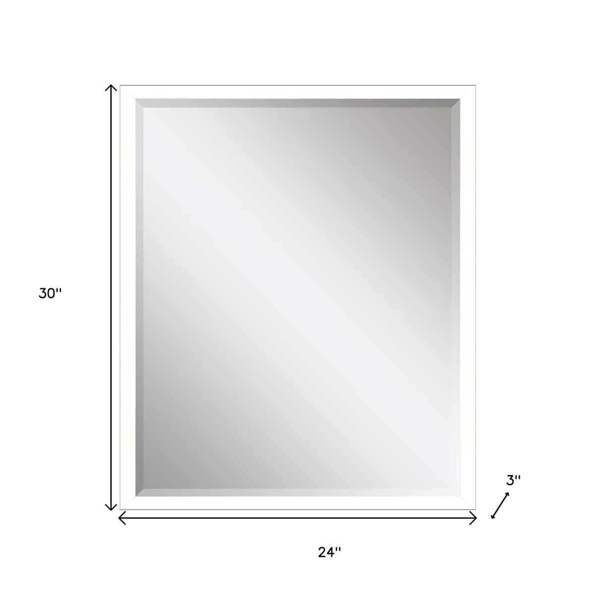 30" White Solid Wood Framed Accent Mirror
