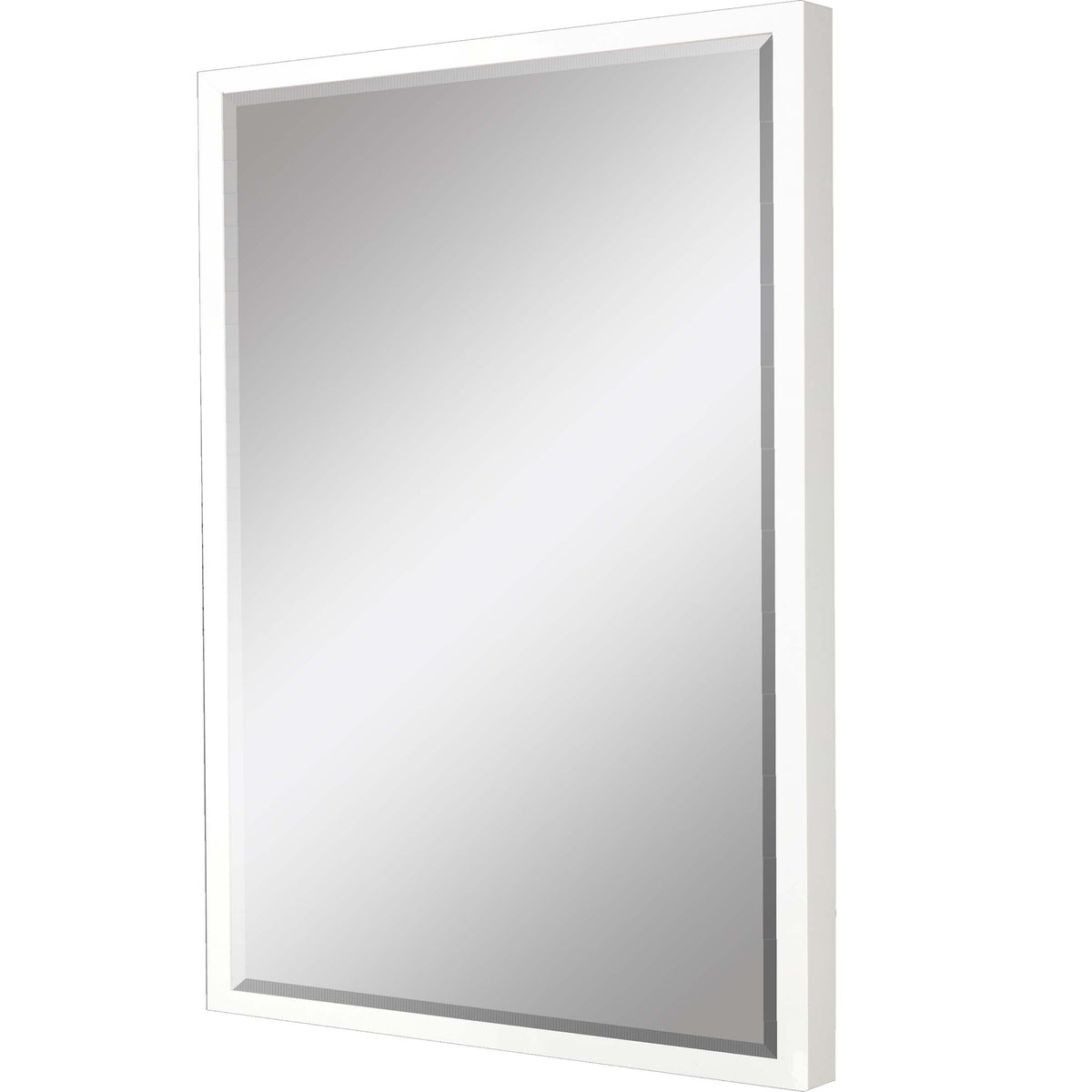 42" White Solid Wood Framed Accent Mirror