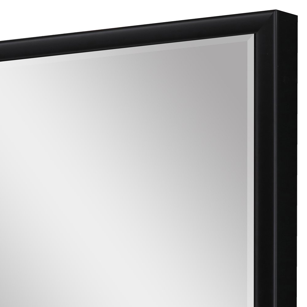30" Black Solid Wood Framed Accent Mirror