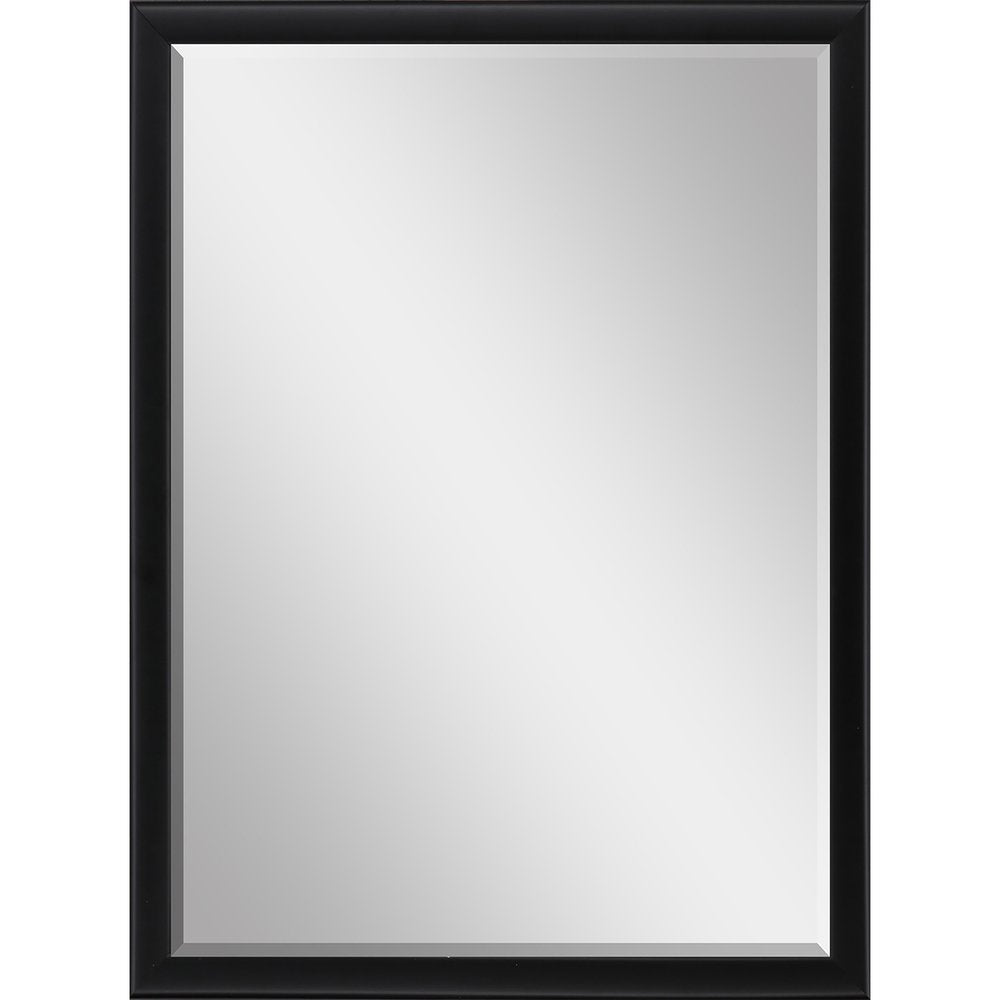 38" Black Solid Wood Framed Accent Mirror