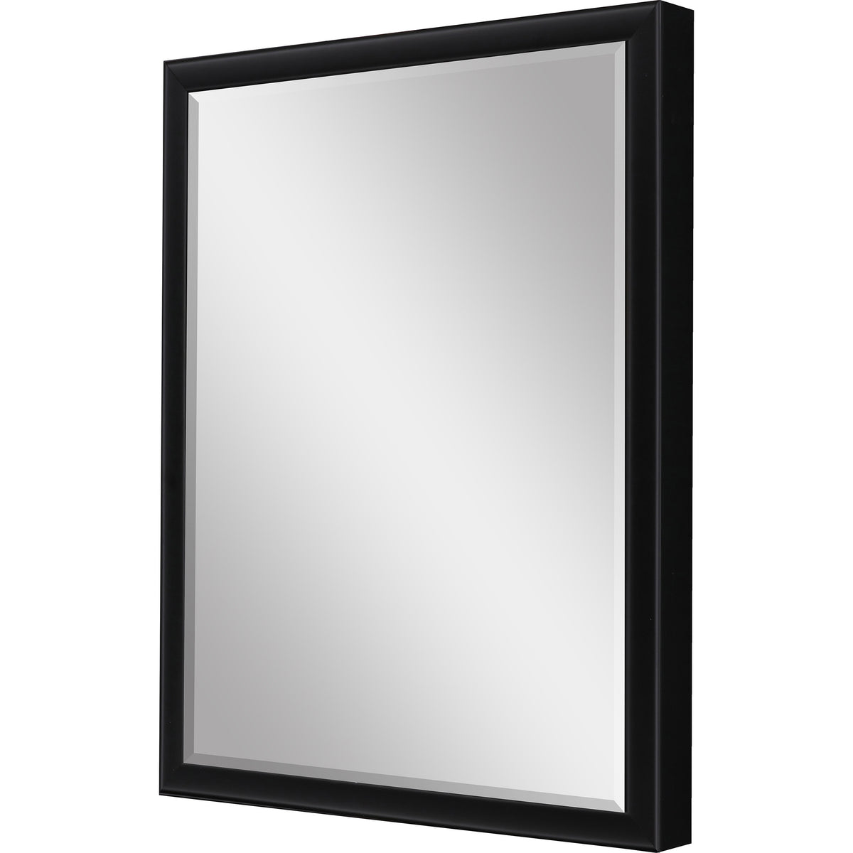 38" Black Solid Wood Framed Accent Mirror