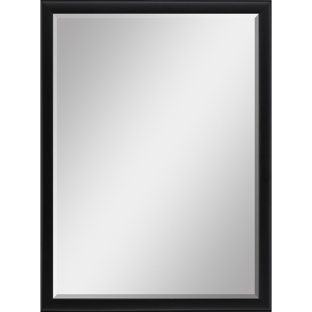 38" Black Solid Wood Framed Accent Mirror