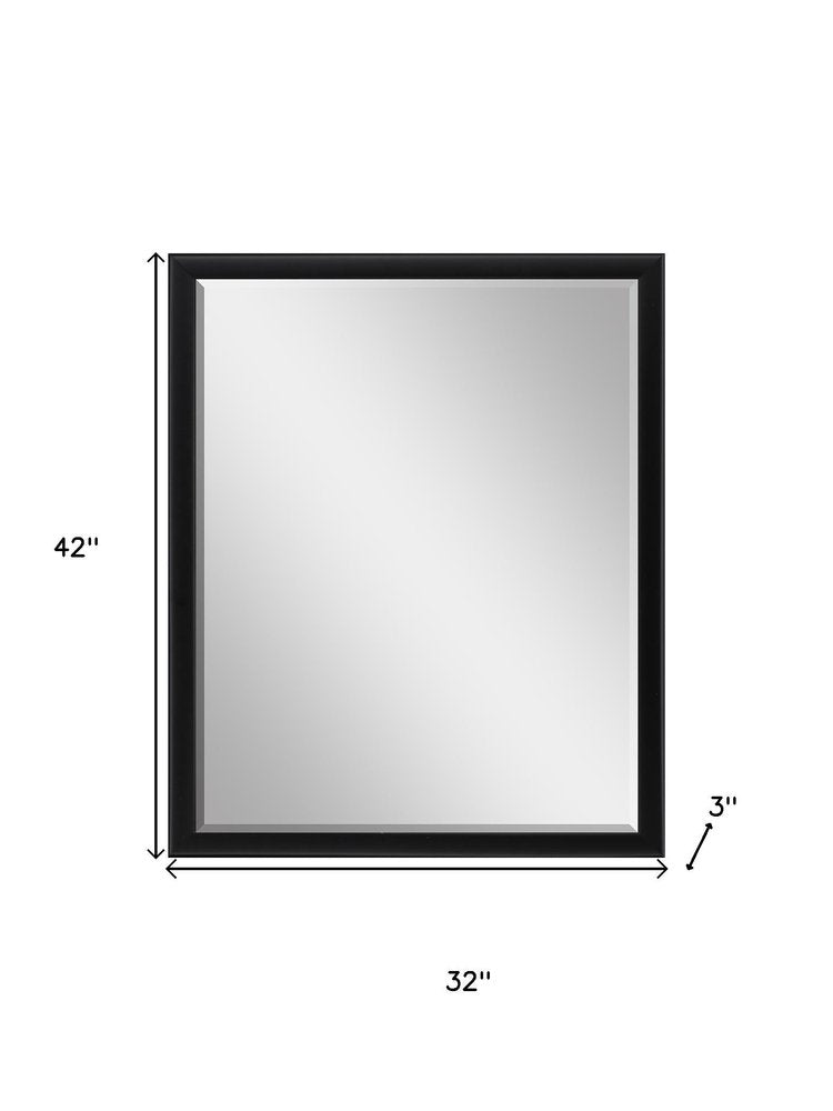 42" Black Solid Wood Framed Accent Mirror