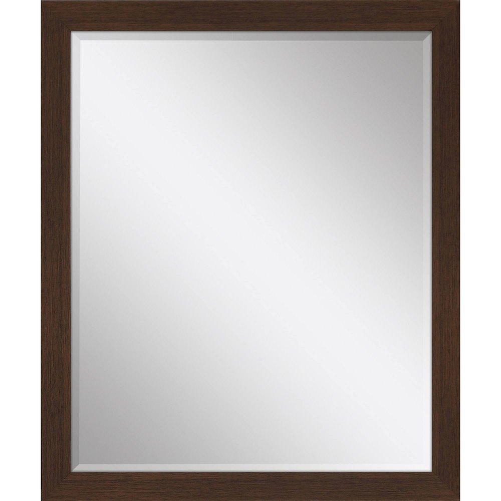 31" Dark Brown Framed Accent Mirror