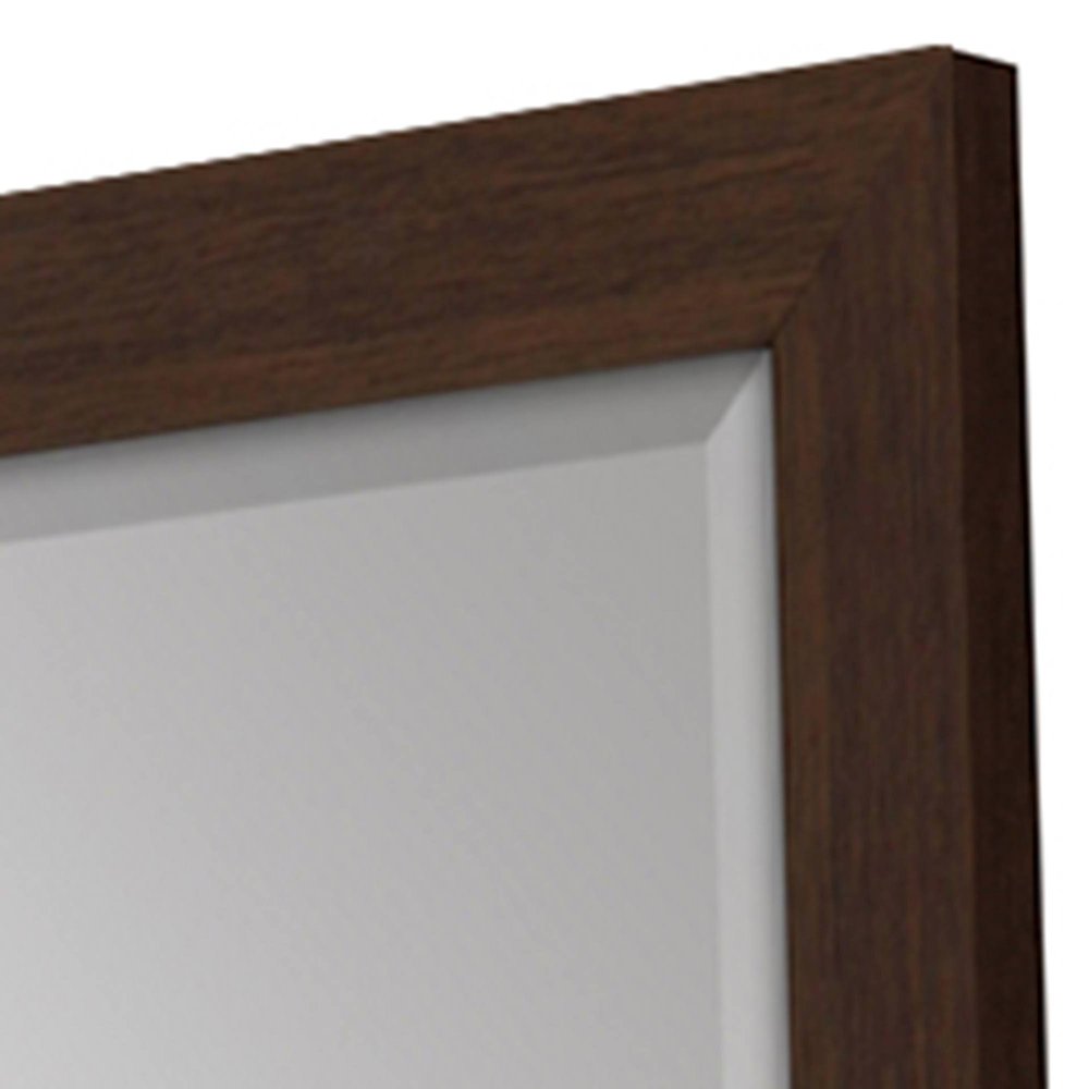 31" Dark Brown Framed Accent Mirror