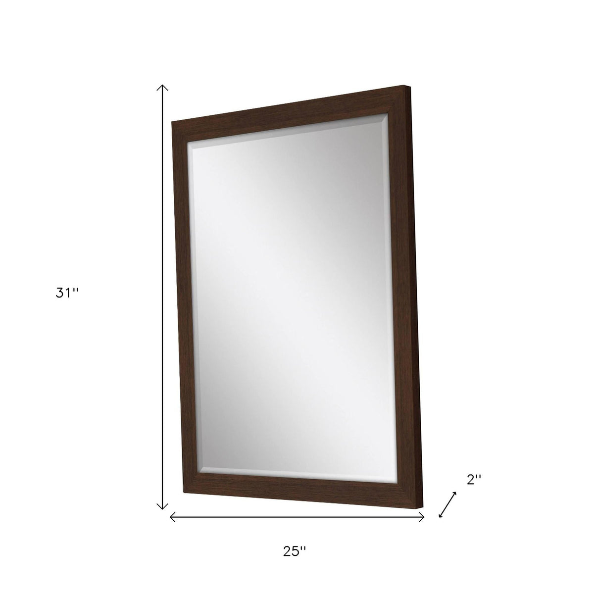 31" Dark Brown Framed Accent Mirror