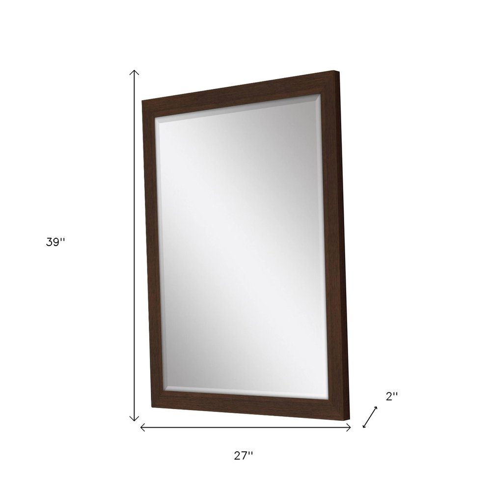 39" Dark Brown Framed Accent Mirror