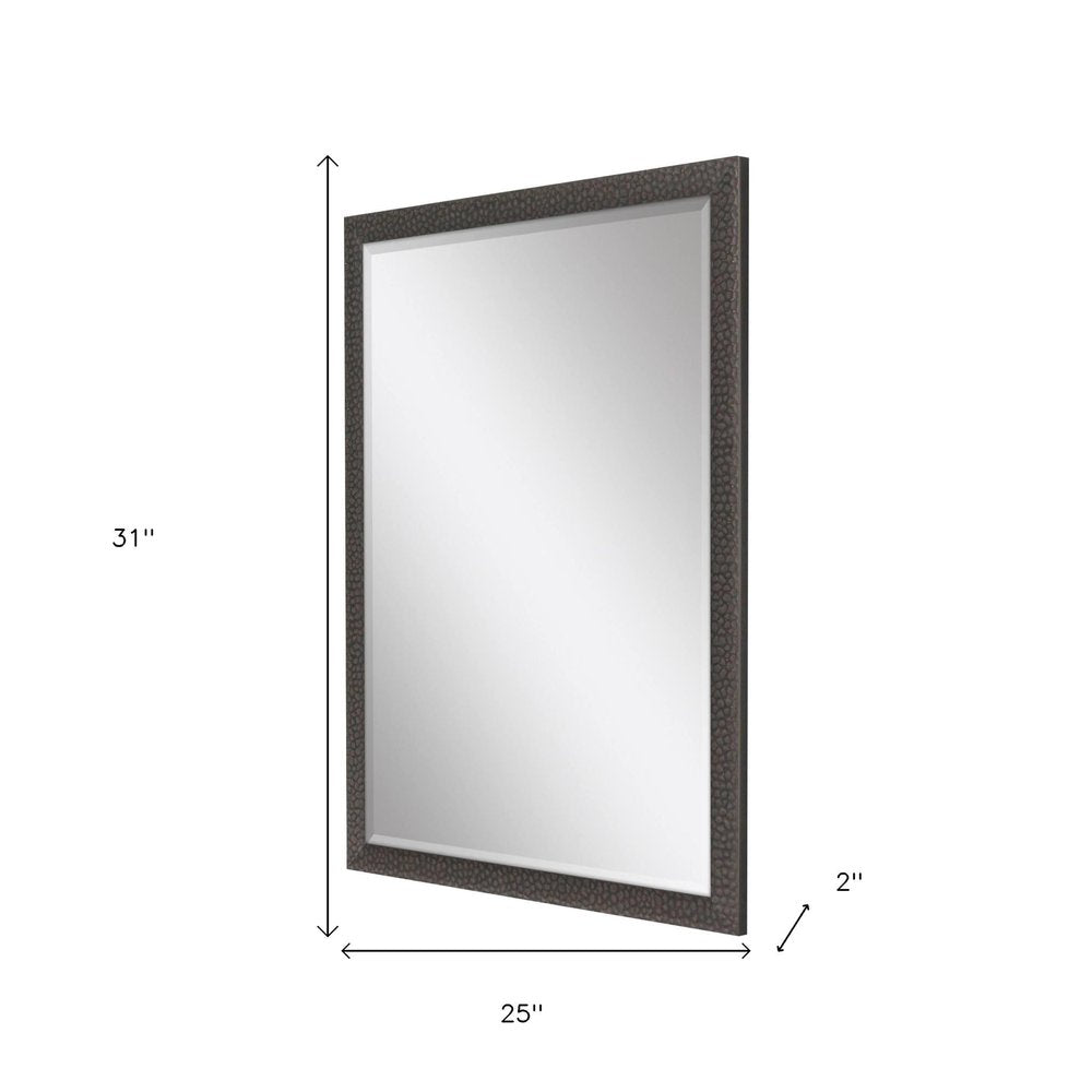 31" Dark Brown Solid Wood Framed Accent Mirror