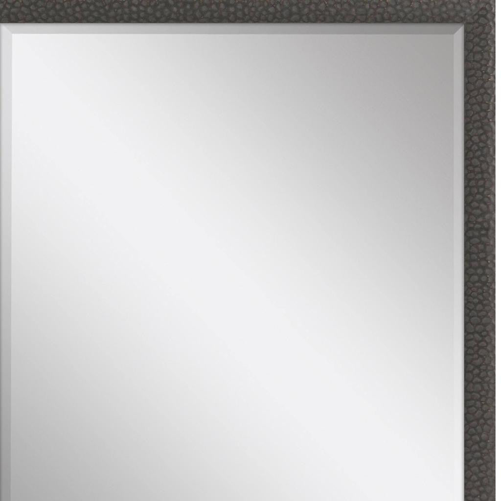 31" Dark Brown Solid Wood Framed Accent Mirror