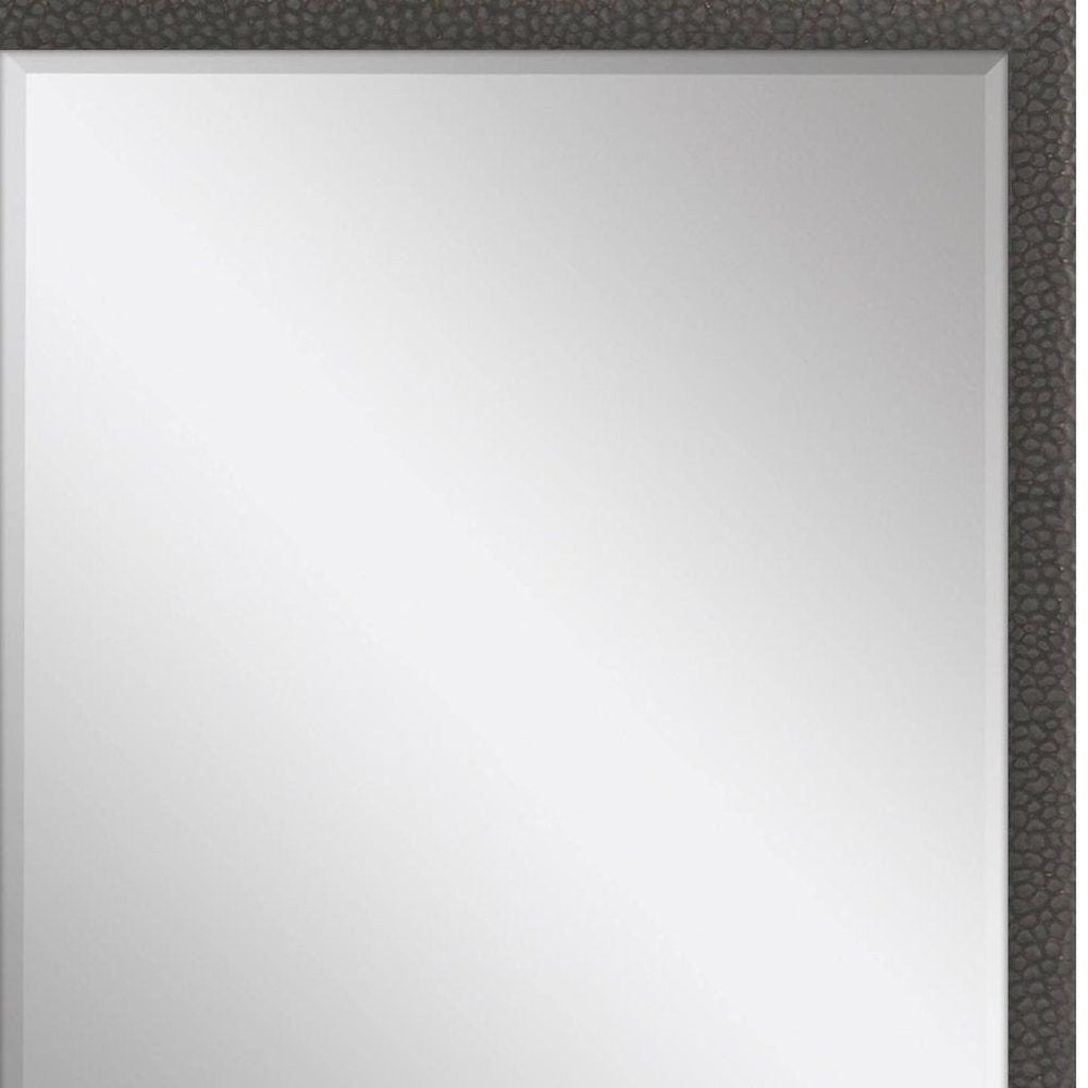 31" Dark Brown Solid Wood Framed Accent Mirror