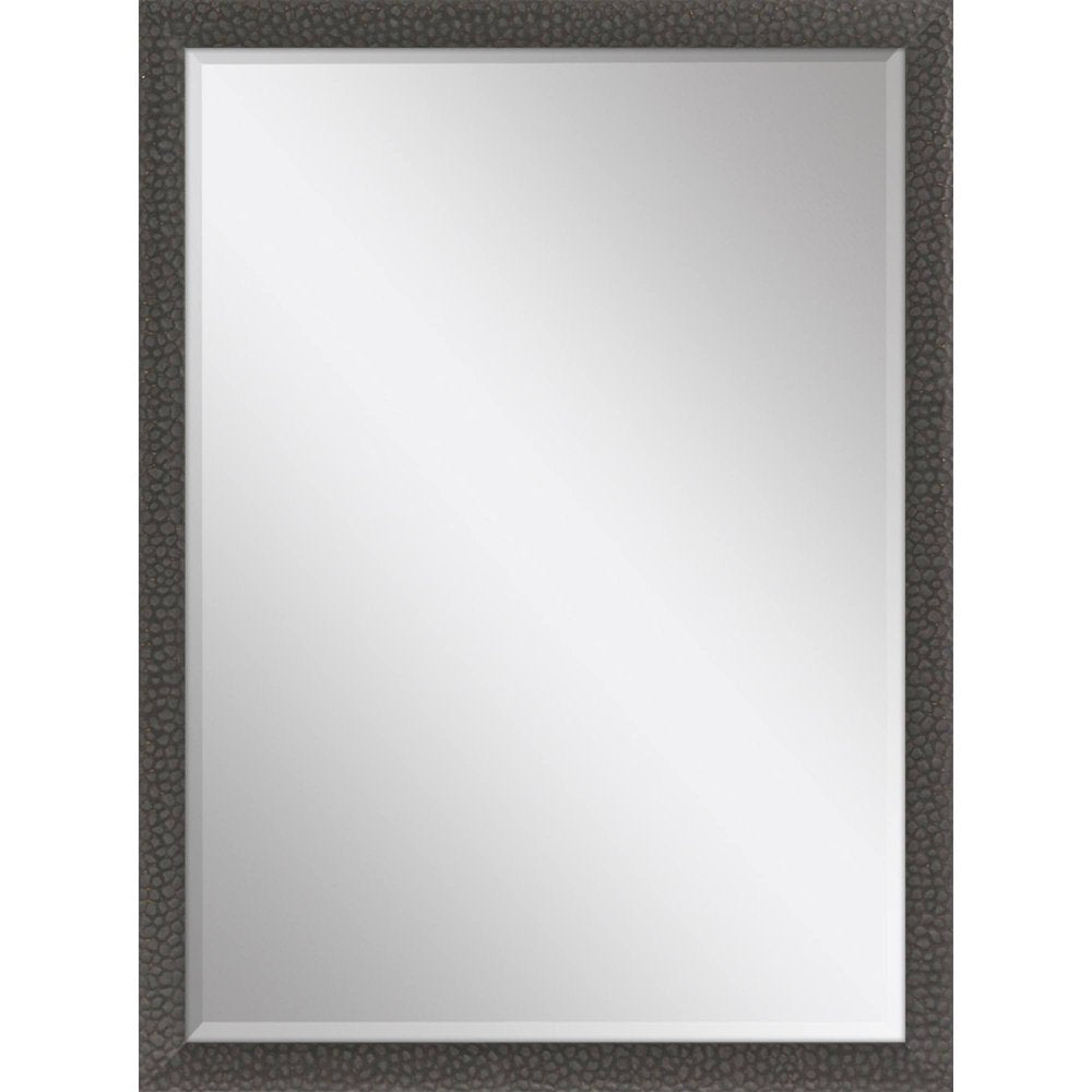 39" Dark Brown Solid Wood Framed Accent Mirror