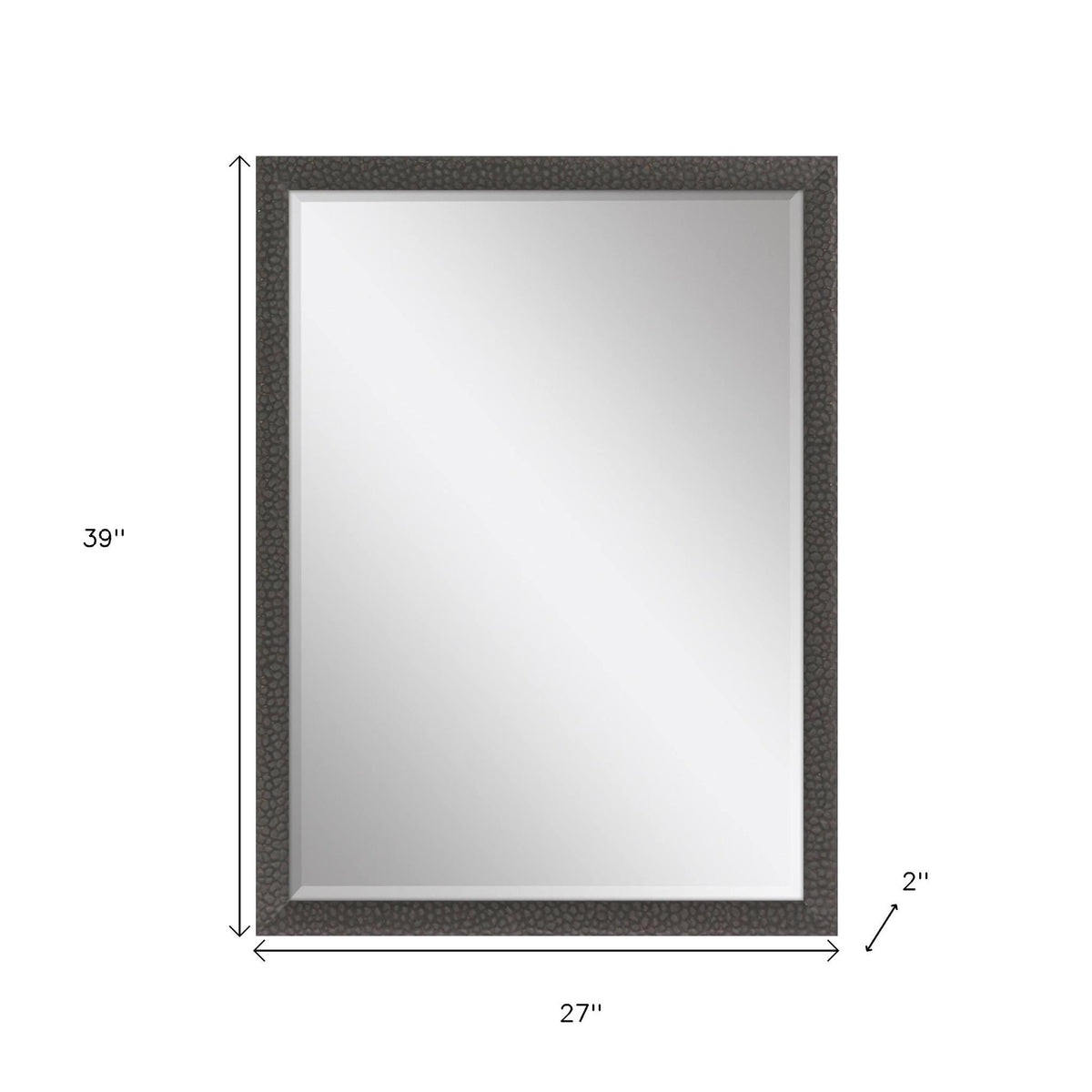 39" Dark Brown Solid Wood Framed Accent Mirror