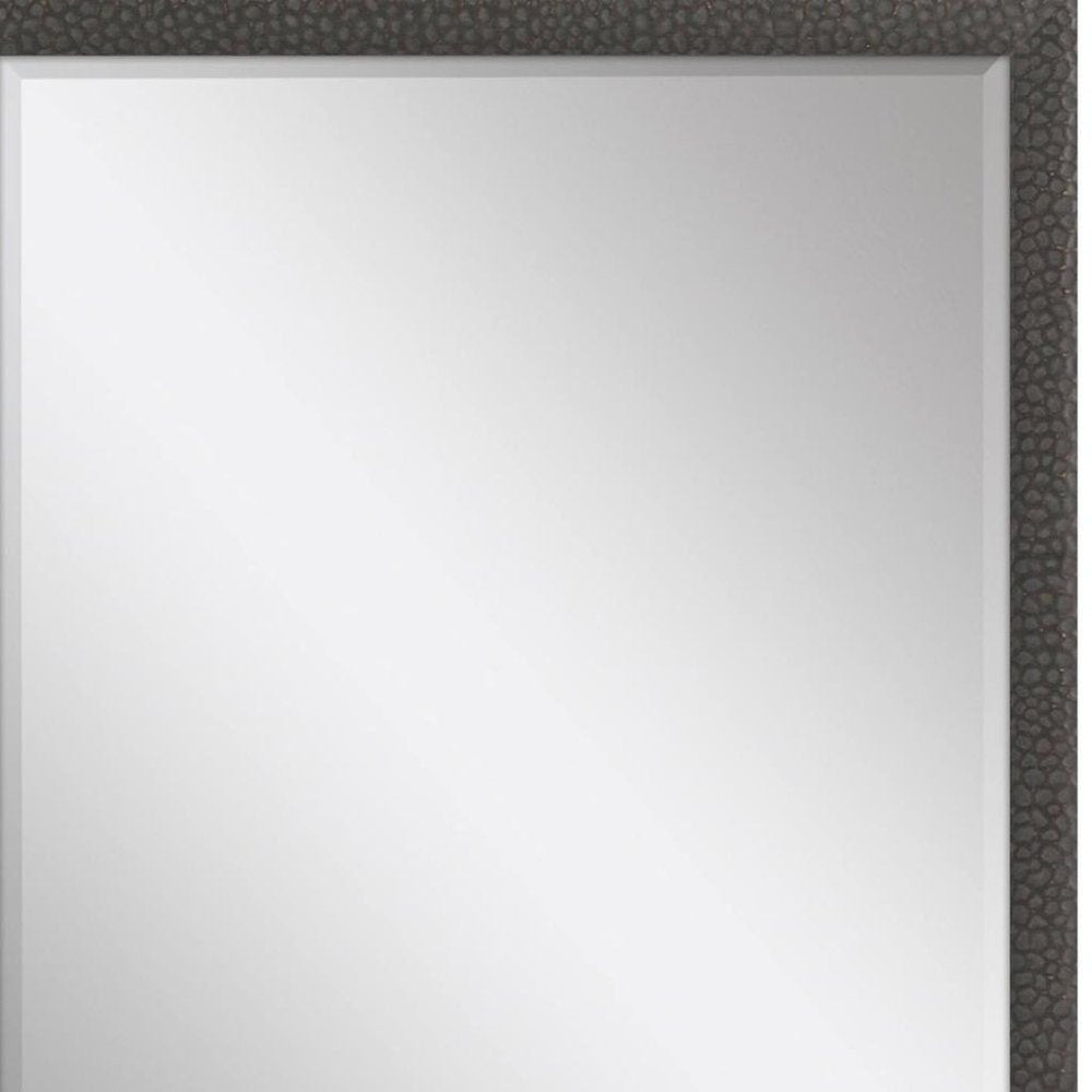 39" Dark Brown Solid Wood Framed Accent Mirror