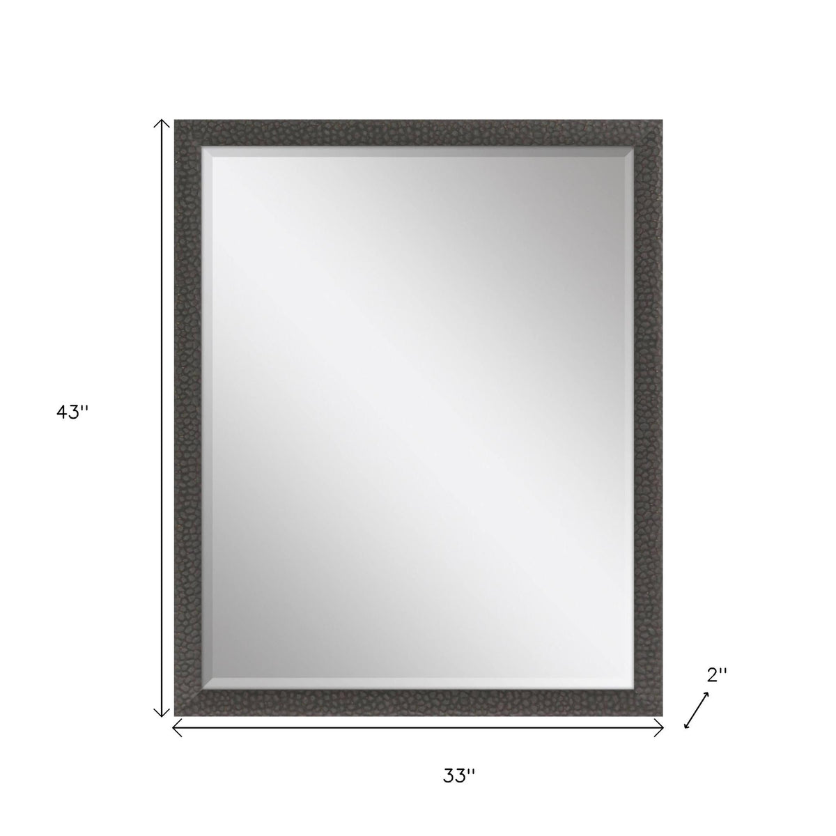 43" Dark Brown Solid Wood Framed Accent Mirror