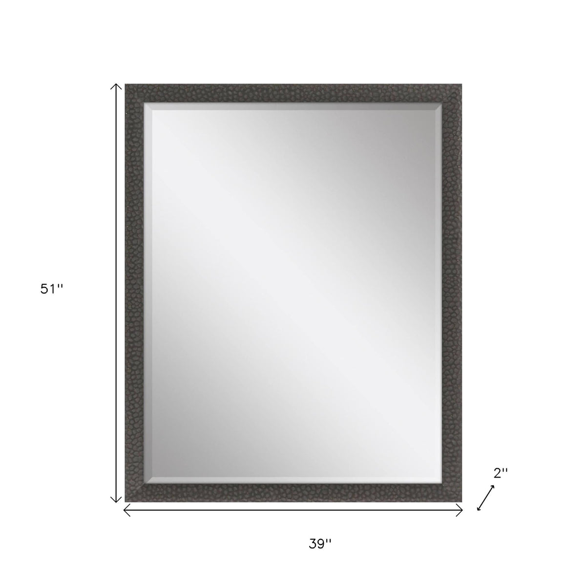 51" Dark Brown Solid Wood Framed Accent Mirror